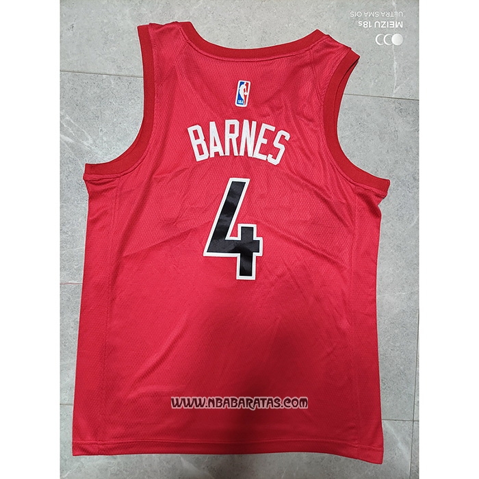 Camiseta Toronto Raptors Scottie Barnes #4 Icon 2020-21 Rojo